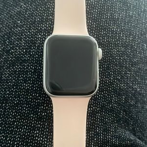 Apple Watch SE GPS, 40mm Silver Aluminium Case with Pink Sand Sport Band